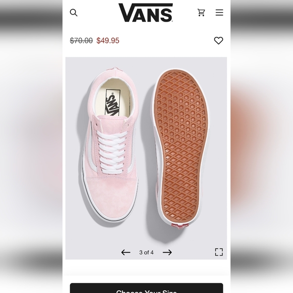 Old Skool Vans NEW never worn blush light pink and white size 9 W or 7.5 M sweet - Picture 7 of 10